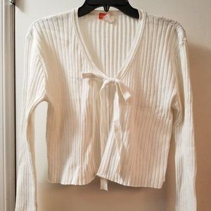 90's Long sleeve tie front swater